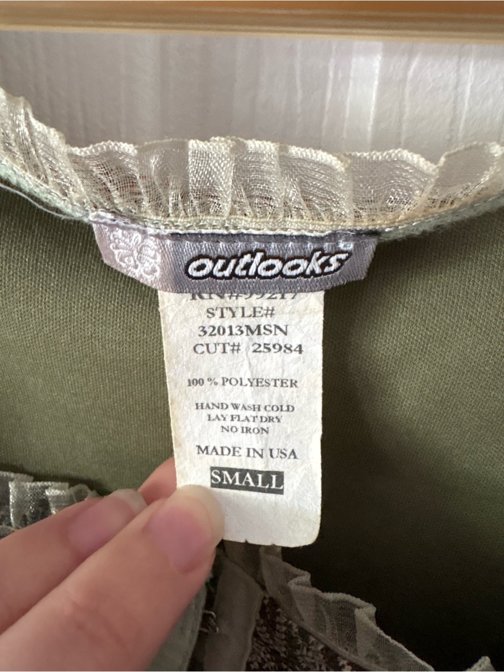 VTG Y2K Outlooks Tapestry Corset Top Mesh Ruffle Hook & Eye Earth Tone Bodice S - Picture 3 of 4